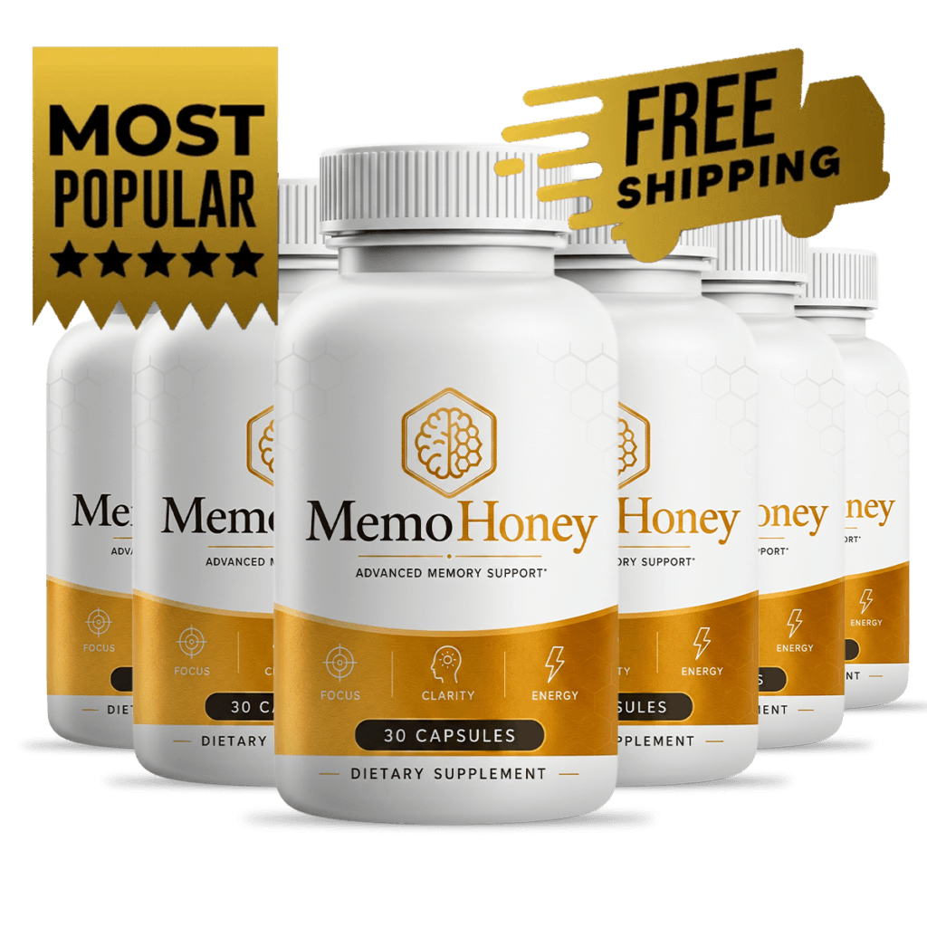 Six MemoHoney bottles — 180 day supply best value